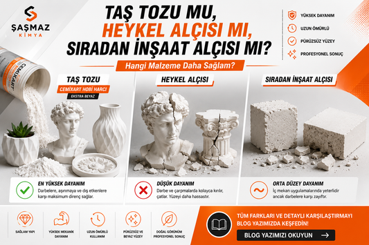 Taş Tozu mu, Heykel Alçısı mı, Sıradan inşaat alçısı mı ? Hangi Malzeme Daha Sağlam?